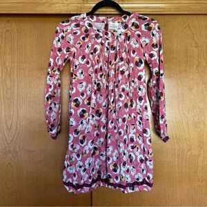 Hanna Andersson Girl's Challis Long Sleeve Dress Macaron Pink Size 140 10